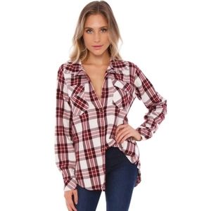 NWT! Sanctuary Boyfriend Plaid Long Sleeve Plus Size 1X